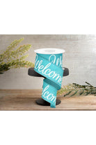 Shop For 2.5" Welcome Royal Ribbon: Light Teal (10 Yards)