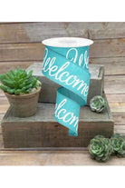 Shop For 2.5" Welcome Royal Ribbon: Light Teal (10 Yards)