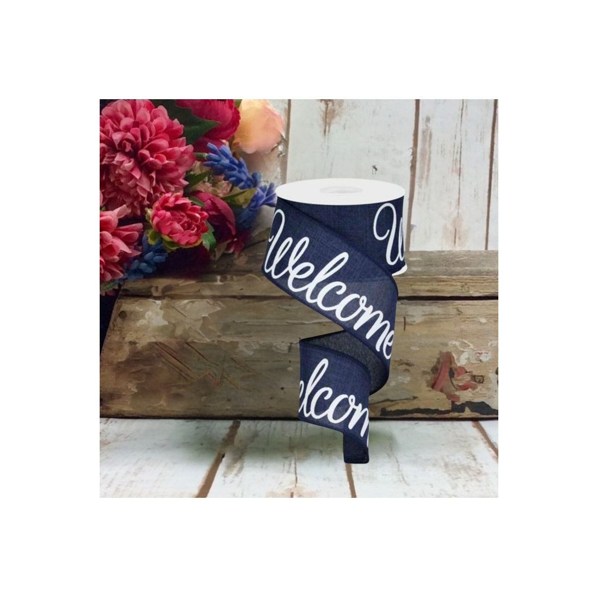 Shop For 2.5" Welcome Royal Ribbon: Navy Blue (10 Yards)