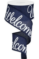 Shop For 2.5" Welcome Royal Ribbon: Navy Blue (10 Yards)