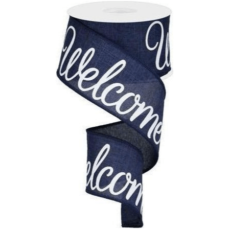 Shop For 2.5" Welcome Royal Ribbon: Navy Blue (10 Yards)