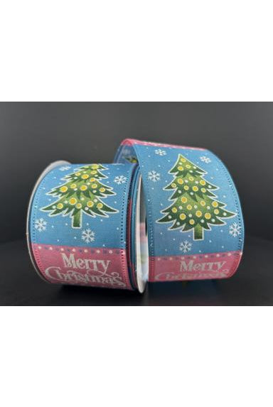 Shop For 2.5" Whimsy Merry Christmas Ribbon: Pink & Blue (10 Yards) 76459 - 40 - 04
