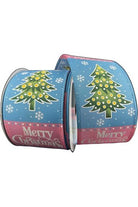 Shop For 2.5" Whimsy Merry Christmas Ribbon: Pink & Blue (10 Yards) at Michelle's aDOORable Creations