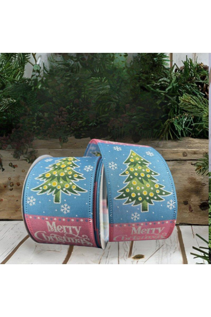 Shop For 2.5" Whimsy Merry Christmas Ribbon: Pink & Blue