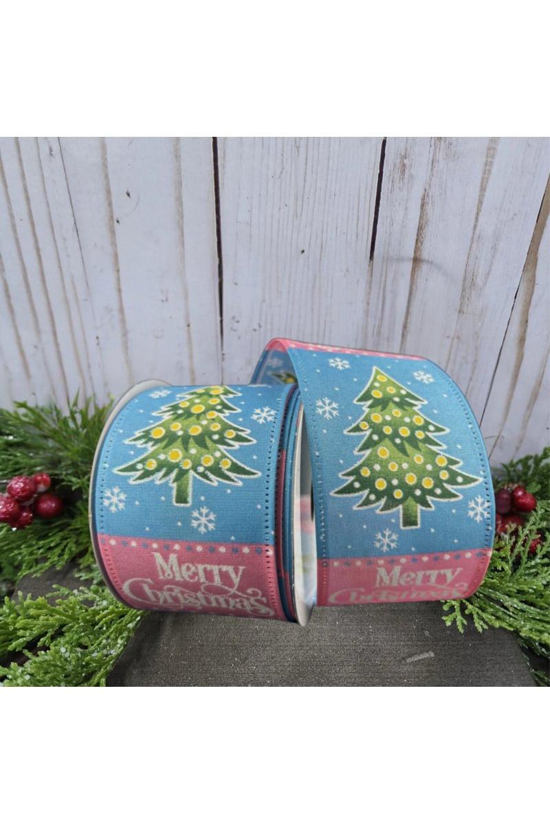 Shop For 2.5" Whimsy Merry Christmas Ribbon: Pink & Blue