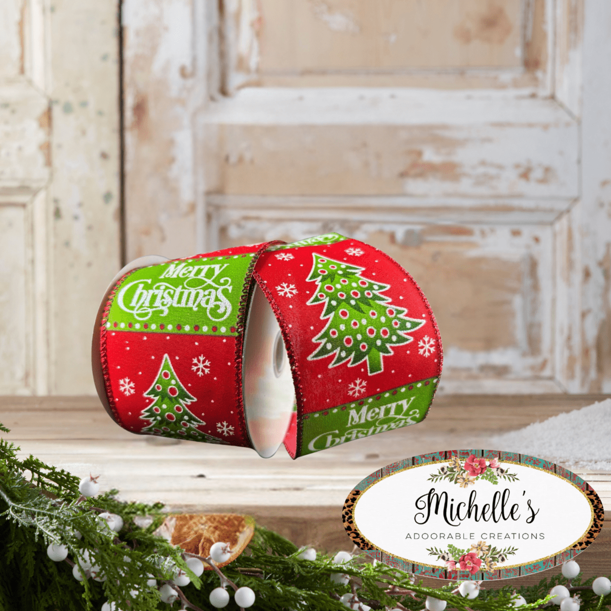 Shop For 2.5" Whimsy Merry Christmas Ribbon: Red (10 Yards)