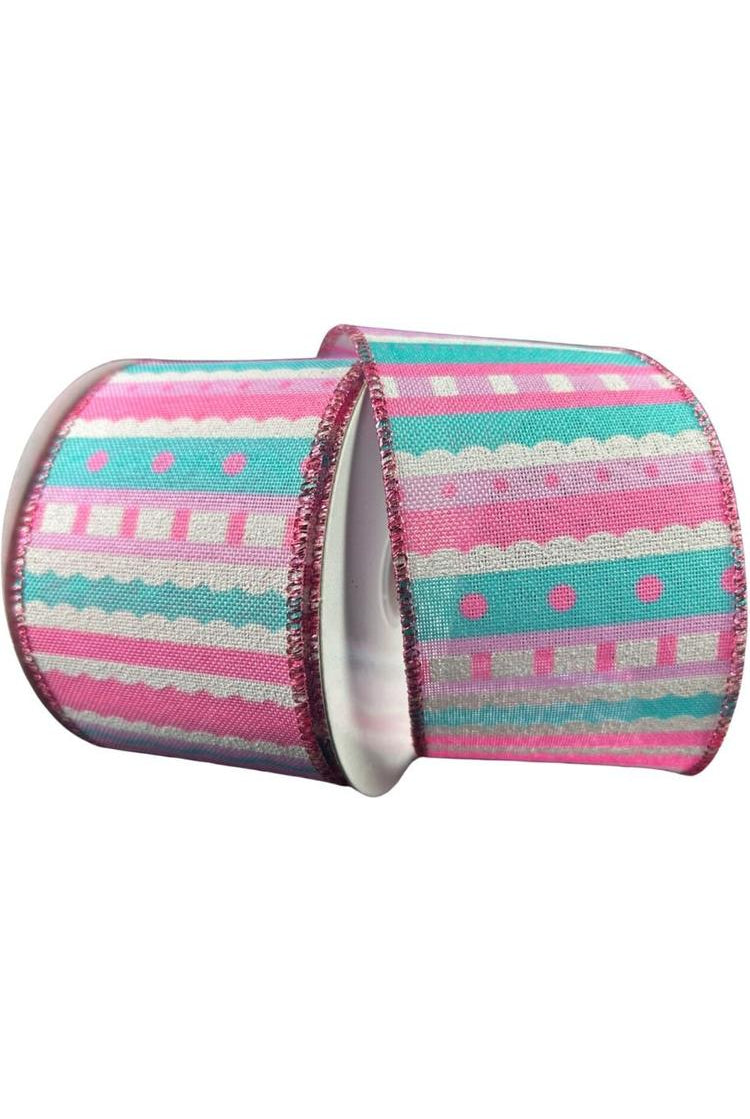 Shop For 2.5" Whimsy Stripe Ribbon: Pink, Aqua, Lavender (10 Yards) 71403 - 40 - 03