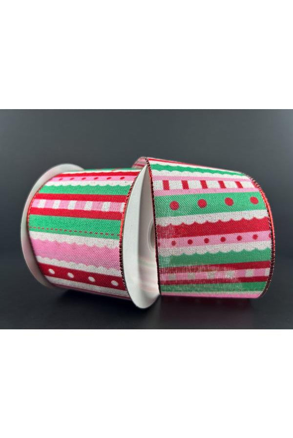 Shop For 2.5" Whimsy Stripe Ribbon: Red, Mint, Pink (10 Yards) 71403 - 40 - 12