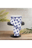 Shop For 2.5" White Royal Canvas Ribbon: Blue Stars (10 Yards)