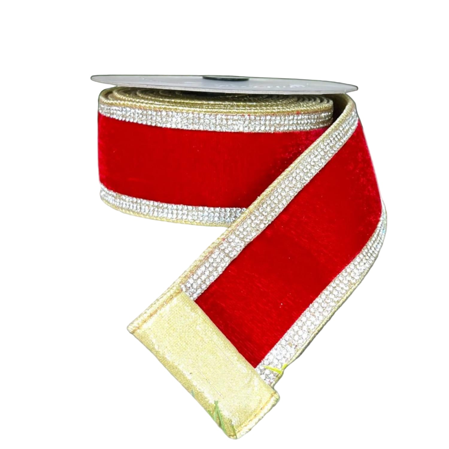2.5" Winter Diamonds Ribbon: Red (5 Yards)