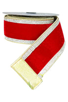 Shop For 2.5" Winter Diamonds Ribbon: Red (5 Yards) at Michelle's aDOORable Creations