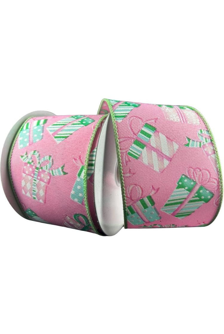 Shop For 2.5" Wrapped Gifts Ribbon: Pink and Mint (10 Yards) 71413 - 40 - 44