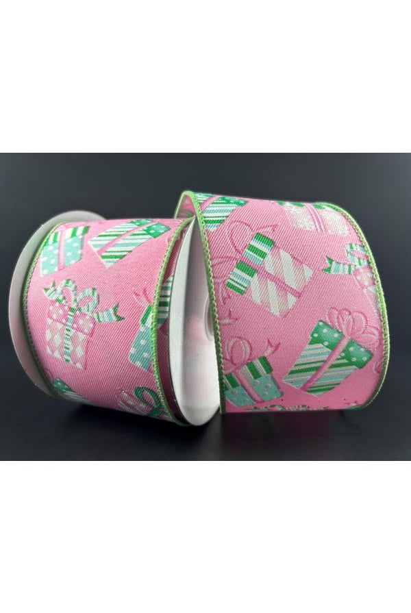 Shop For 2.5" Wrapped Gifts Ribbon: Pink and Mint (10 Yards) 71413 - 40 - 44