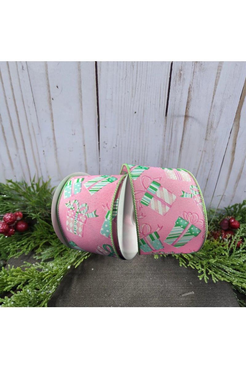 Shop For 2.5" Wrapped Gifts Ribbon: Pink and Mint (10 Yards)