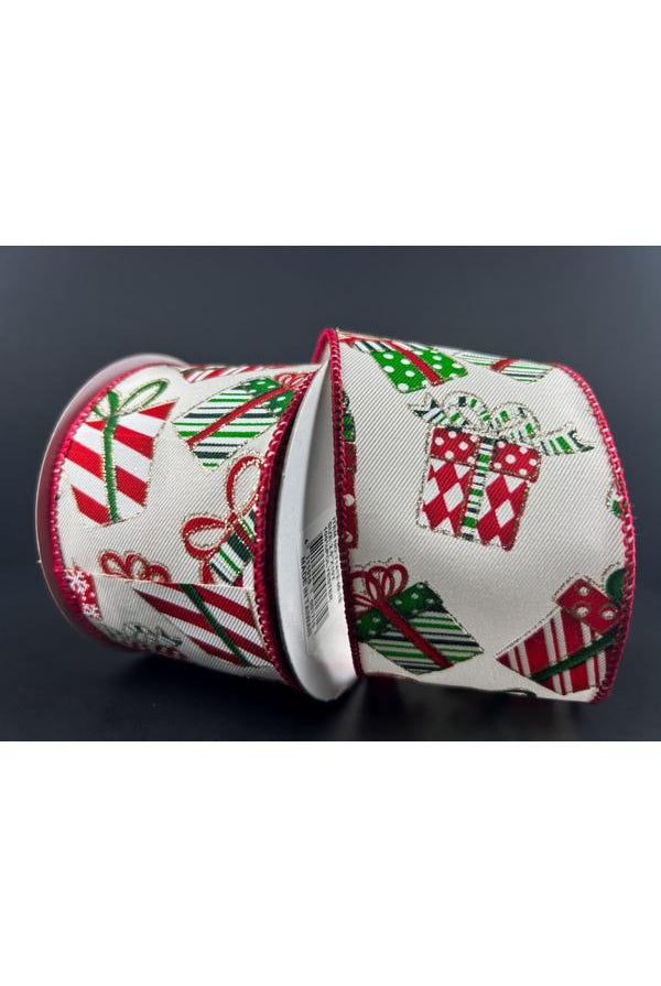 Shop For 2.5" Wrapped Gifts Ribbon: Red, Green, and White (10 Yards) 71413 - 40 - 18