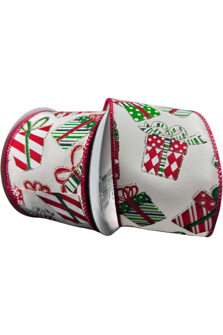 Shop For 2.5" Wrapped Gifts Ribbon: Red, Green, and White (10 Yards) 71413 - 40 - 18