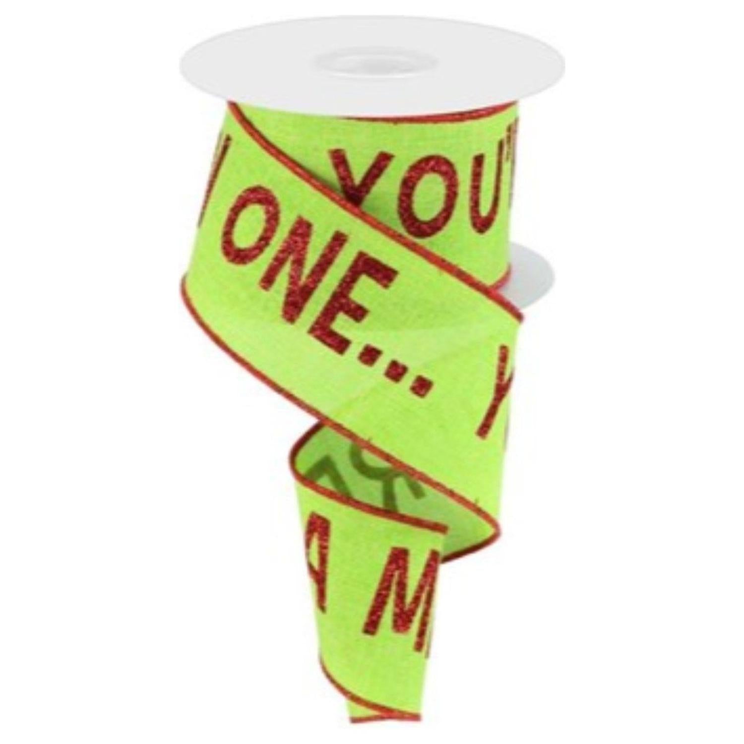 Shop For 2.5" Your A Mean One Ribbon: Lime Green (10 Yards)