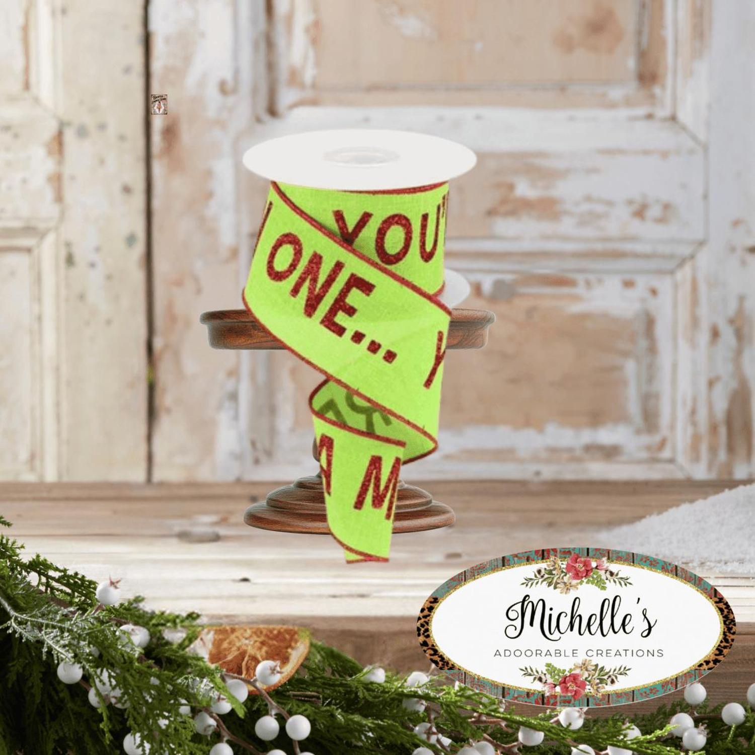 Shop For 2.5" Your A Mean One Ribbon: Lime Green (10 Yards)