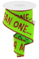 Shop For 2.5" Your A Mean One Tinsel Ribbon: Lime Green (10 Yards) at Michelle's aDOORable Creations