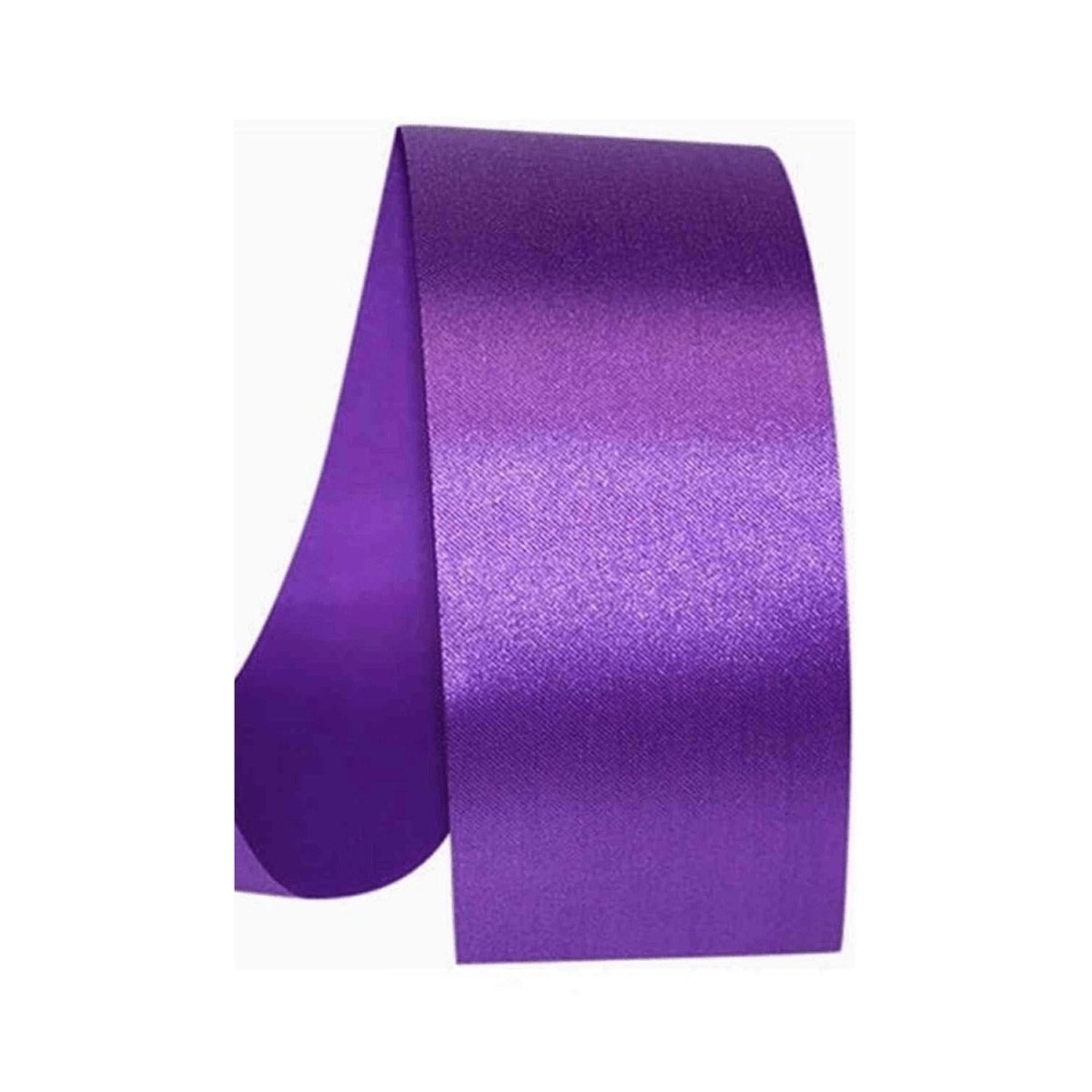 Shop For 2.5in Aqua Satin Non - Wired Ribbon: Purple (50 Yards)