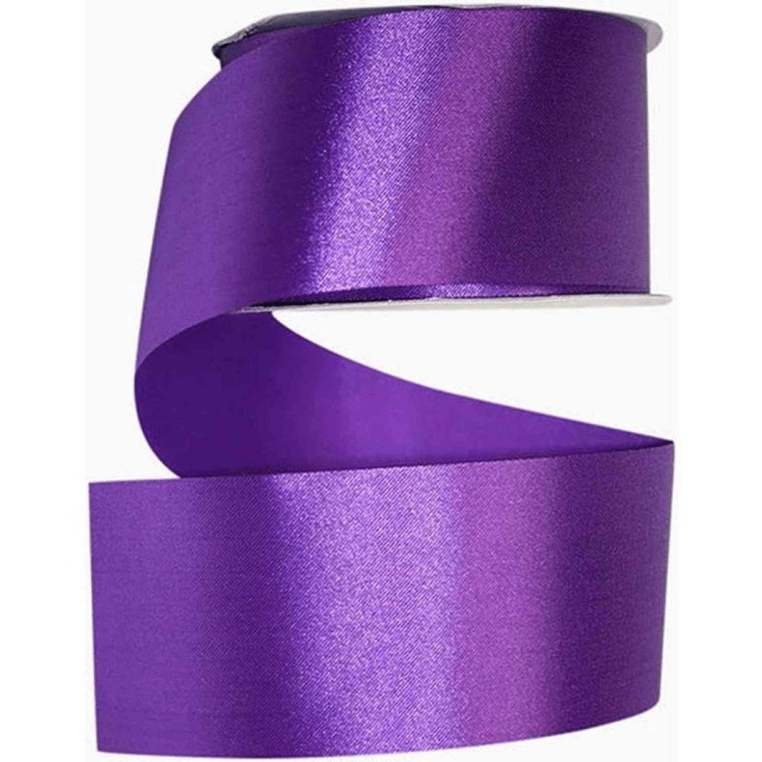 Shop For 2.5in Aqua Satin Non - Wired Ribbon: Purple (50 Yards)