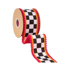 Shop For 2.5in Black and White Check Pom Pom Edging Ribbon (10 Yards)