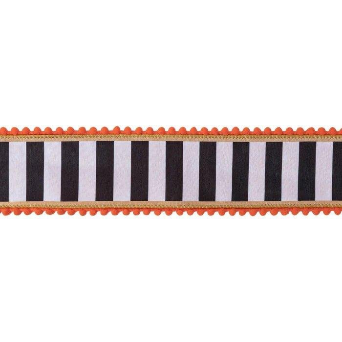 Shop For 2.5in Black and White Stripe Pom Pom Edging Ribbon (10 Yards)