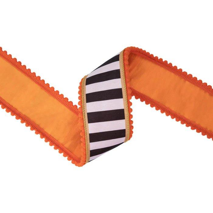 Shop For 2.5in Black and White Stripe Pom Pom Edging Ribbon (10 Yards)