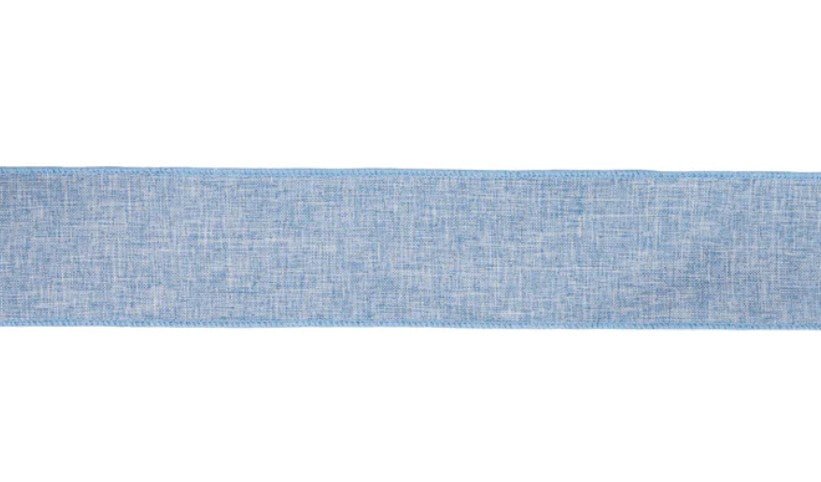 Shop For 2.5in Blue Linen Ribbon (10 Yards)