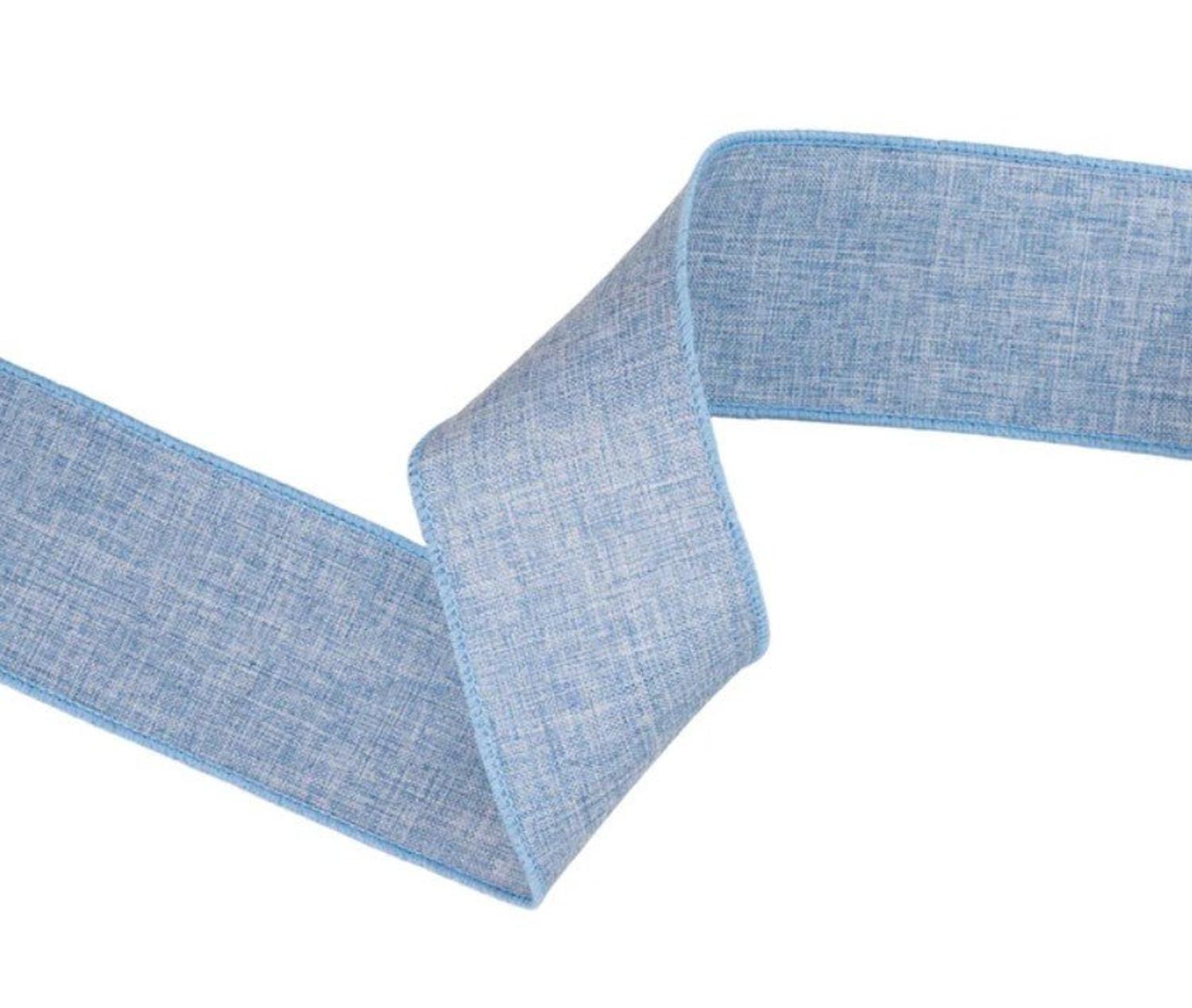 2.5in Blue Linen Ribbon (10 Yards)