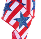 Shop For 2.5in Bold Glitter Star Striped Ribbon: Patriotic (10 Yards)