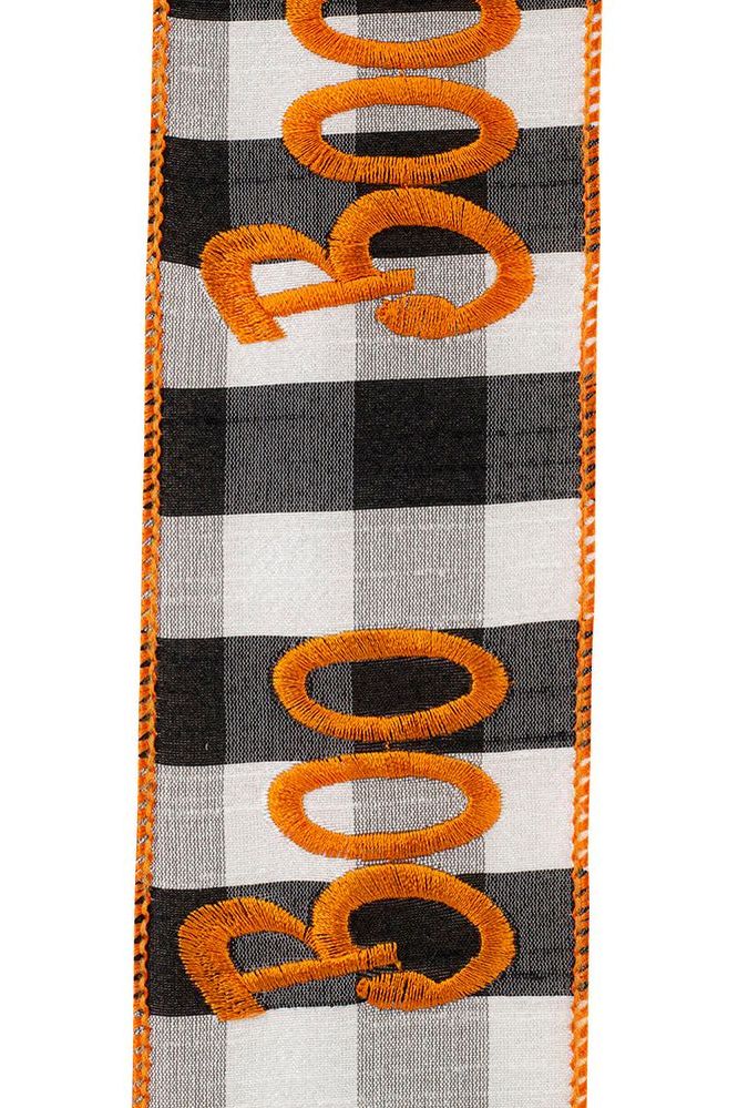 Shop For 2.5in Boo Embroidered Check Wired Ribbon (10 Yards)