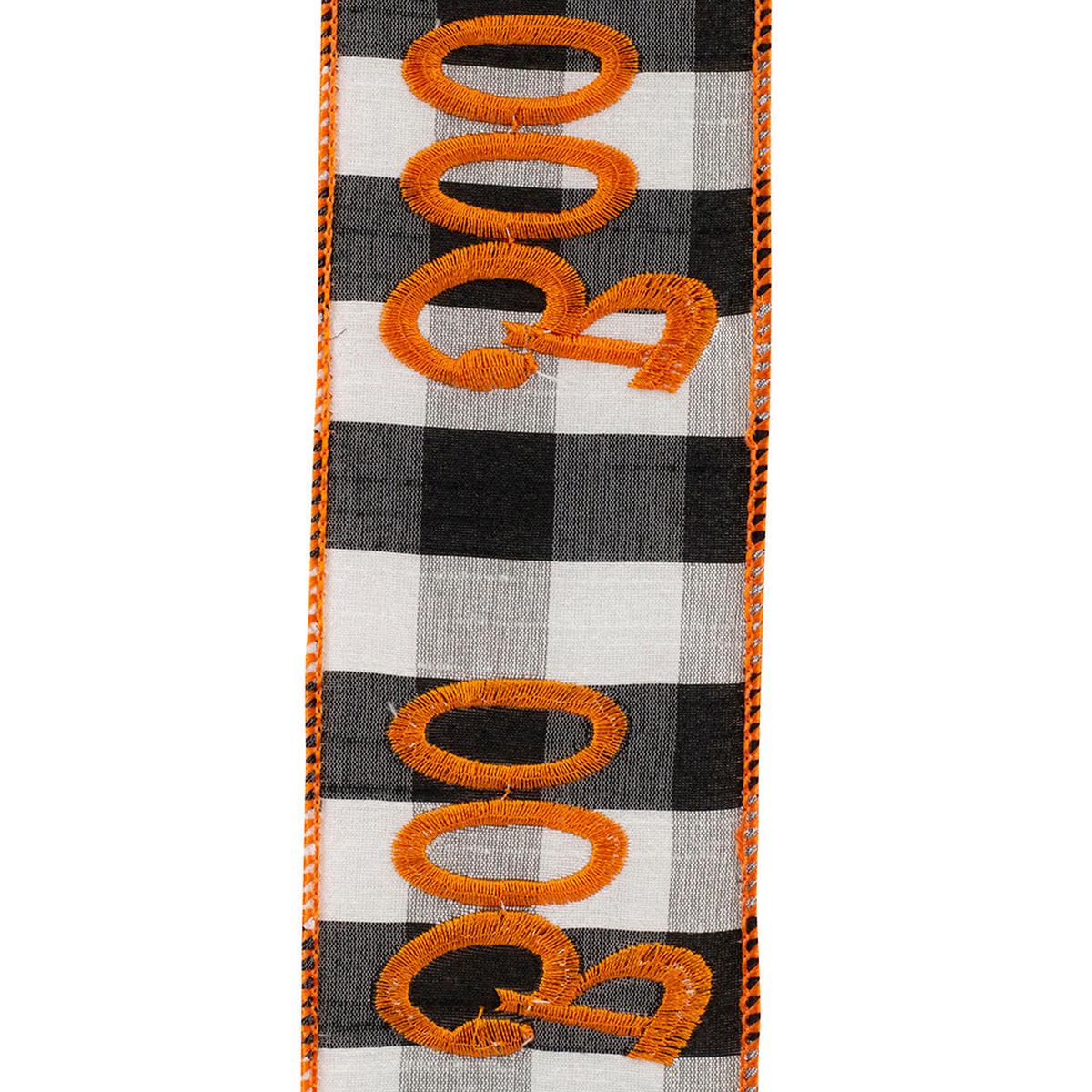 Shop For 2.5in Boo Embroidered Check Wired Ribbon (10 Yards)