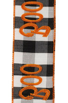Shop For 2.5in Boo Embroidered Check Wired Ribbon (10 Yards)