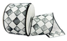 Shop For 2.5in Canvas Tipsy Check Ribbon: Black (10 Yards)