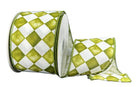 Shop For 2.5in Canvas Tipsy Check Ribbon: Green Moss (10 Yards)