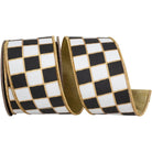 Shop For 2.5in Checked Metallic Ribbon: Black/White (5 Yards)