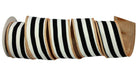 Shop For 2.5in Cotton Lame Stripe Ribbon: Black/White/Gold (5 Yards)