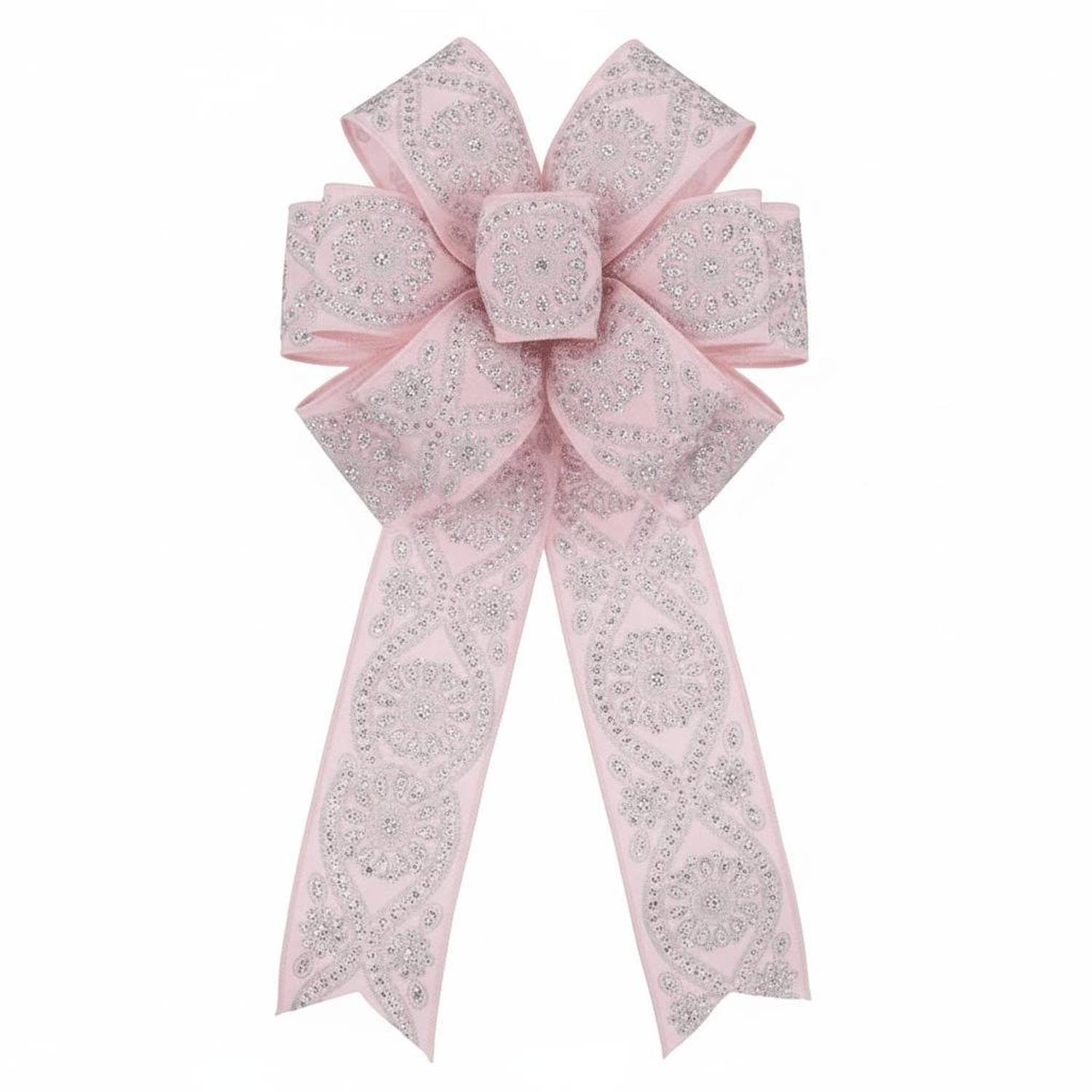 Shop For 2.5in Deluxe Wavy Floral Ribbon: Pale Pink (10 Yards)