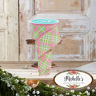 Shop For 2.5in Diagonal Glitter Plaid Ribbon: Bright Green (10 Yard)