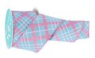 Shop For 2.5in Diagonal Glitter Plaid Ribbon: Robin Egg (10 Yard)