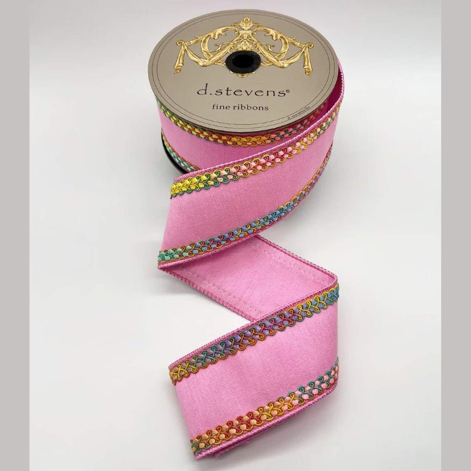 Shop For 2.5in Dupion Center Braid Ribbon: Light Pink (10 Yards)