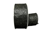 Shop For 2.5in Embossed Flower Breeze Ribbon: Black (10 Yards)