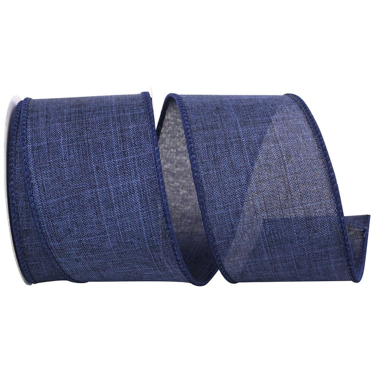 Shop For 2.5in Everyday Linen Ribbon: Denim Blue (10 Yards)
