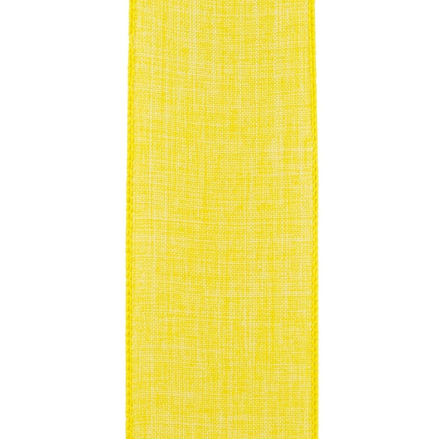 Shop For 2.5in Everyday Linen Ribbon: Yellow (10 Yards)