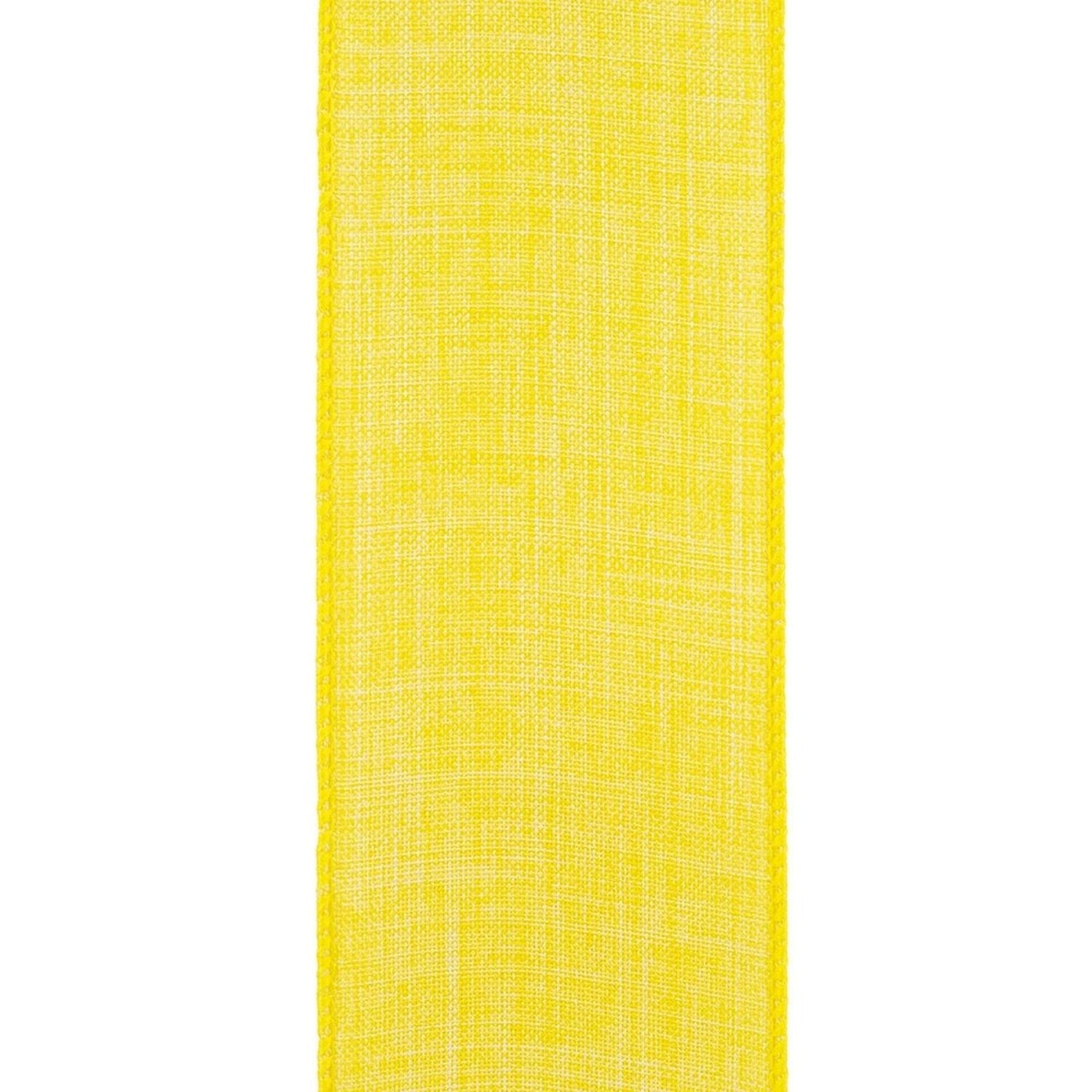 Shop For 2.5in Everyday Linen Ribbon: Yellow (10 Yards)