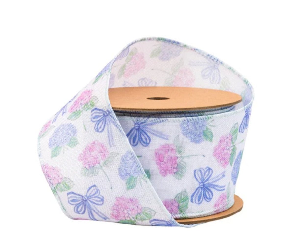 Shop For 2.5in Florals and Bow Ribbon: Blue/White (10 Yards)