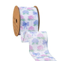 Shop For 2.5in Florals and Bow Ribbon: Blue/White (10 Yards)