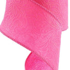 Shop For 2.5in Flower Embossed Ribbon: Hot Pink (10 Yards)