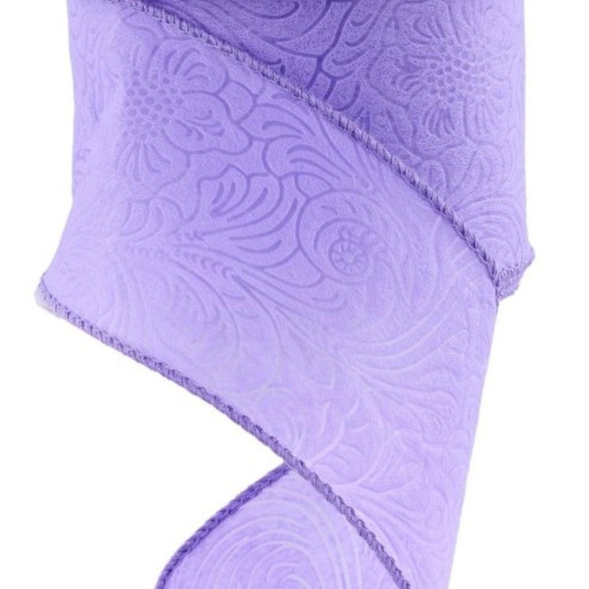 Shop For 2.5in Flower Embossed Ribbon: Lavender (10 Yards)